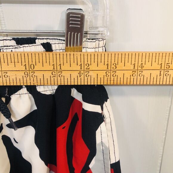 Planks Hawaiian Sz M Red White Blue Hibiscus Board Shorts Swimsuit Swim Trunk - Picture 6 of 11